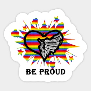 gay flag heart explode Sticker
